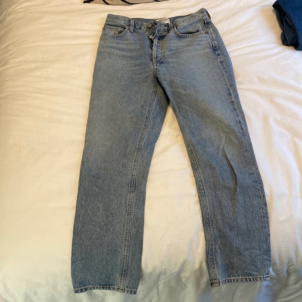 AGOLDE righly high rise straight crop jeans